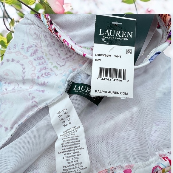 Ralph lauren tummy control tankini top size 16W - Picture 7 of 8